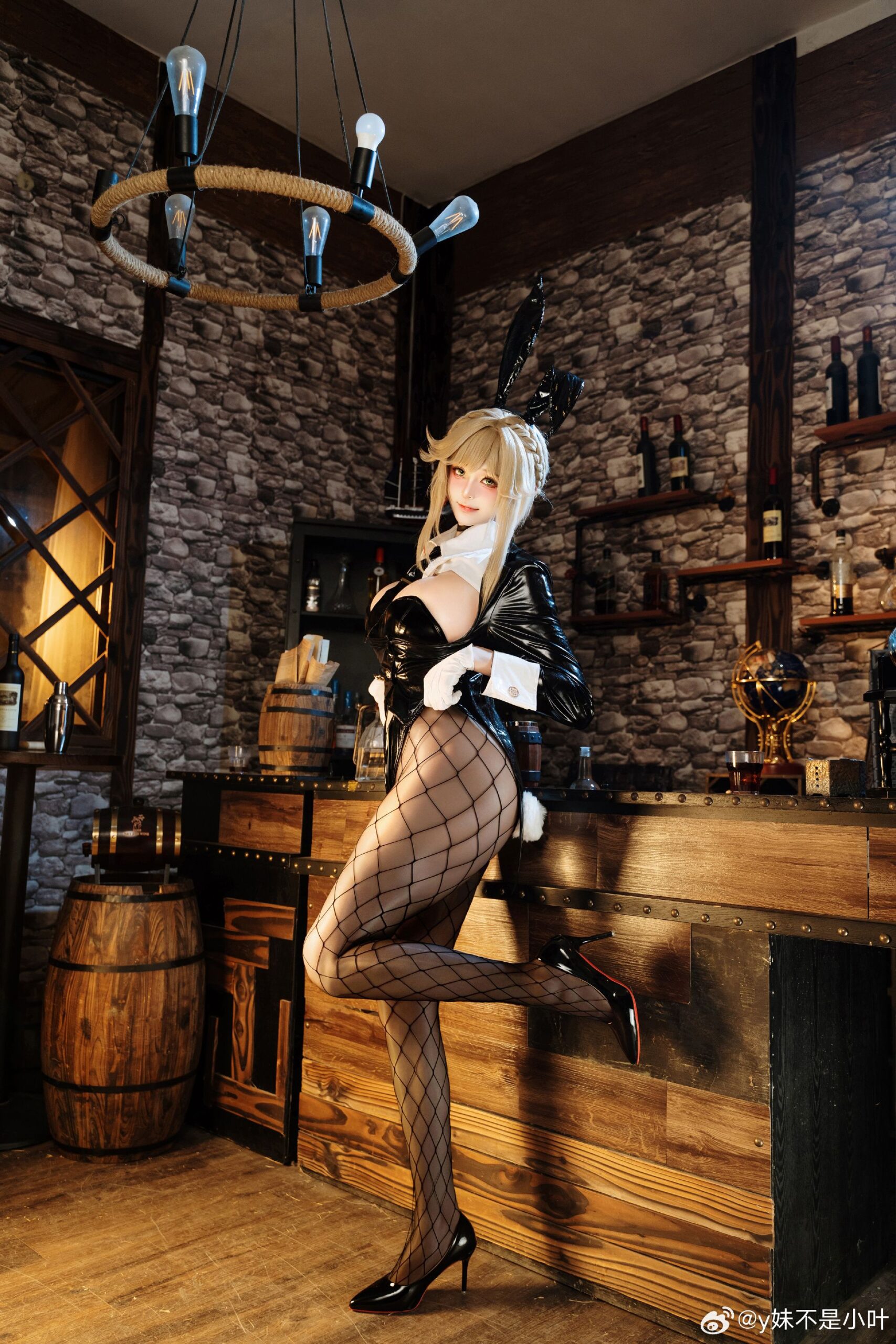 y妹不是小叶COSPLAY妮姬 胜利女神 爱德特务兔女郎
