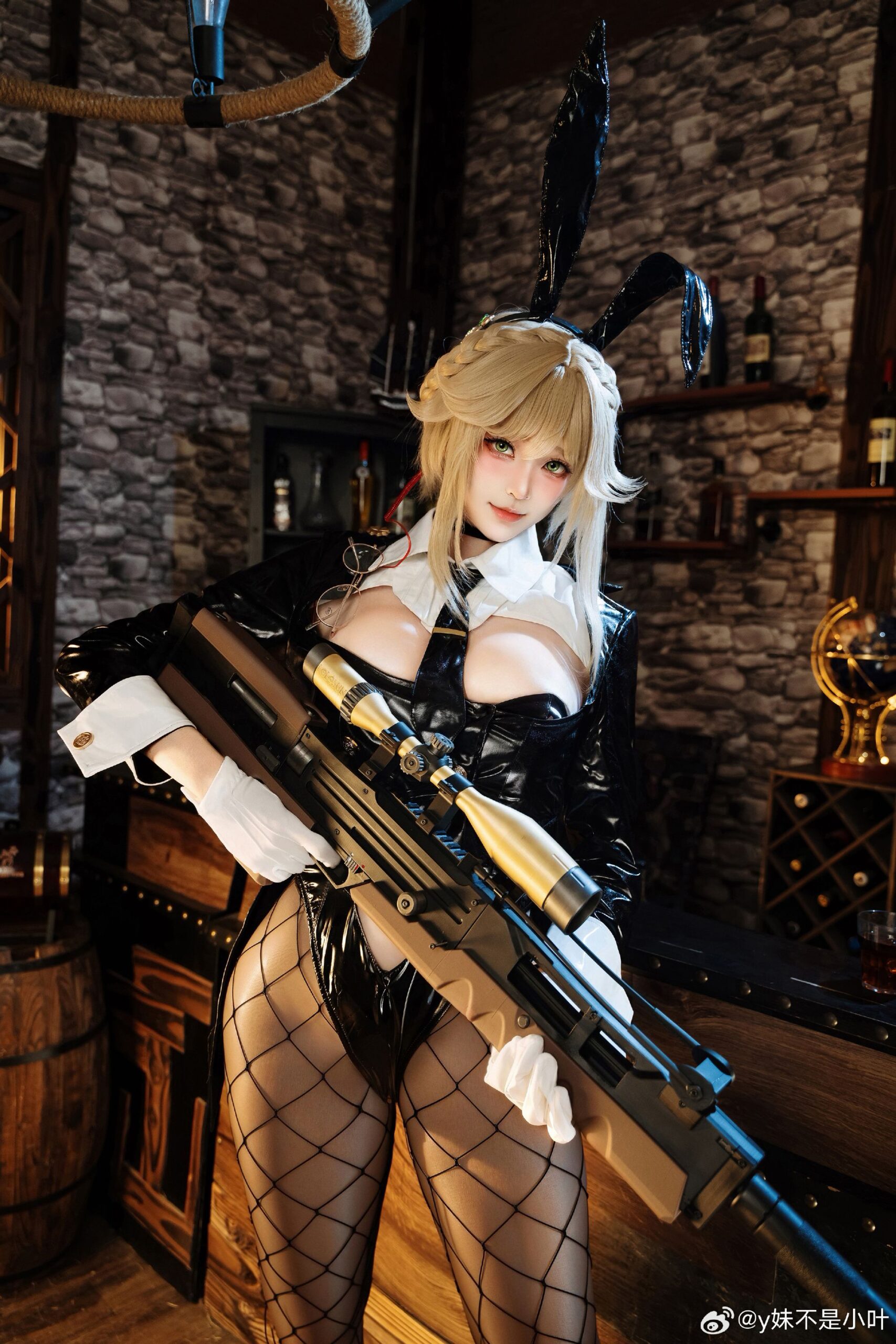 y妹不是小叶COSPLAY妮姬 胜利女神 爱德特务兔女郎