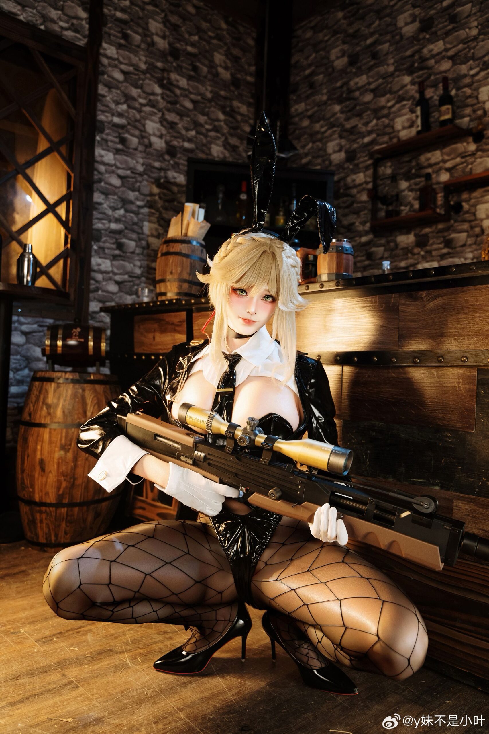 y妹不是小叶COSPLAY妮姬 胜利女神 爱德特务兔女郎