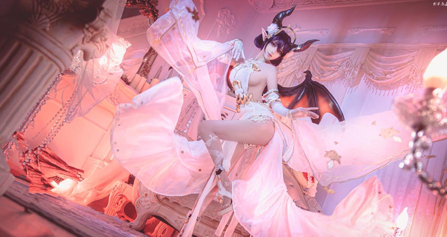 奶狮《碧蓝幻想》古蕾雅COS龙姬花嫁绝美