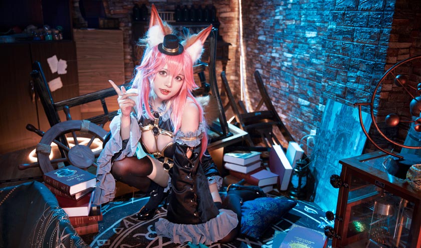 黑猫猫OvO玉藻前COS写真美图欣赏