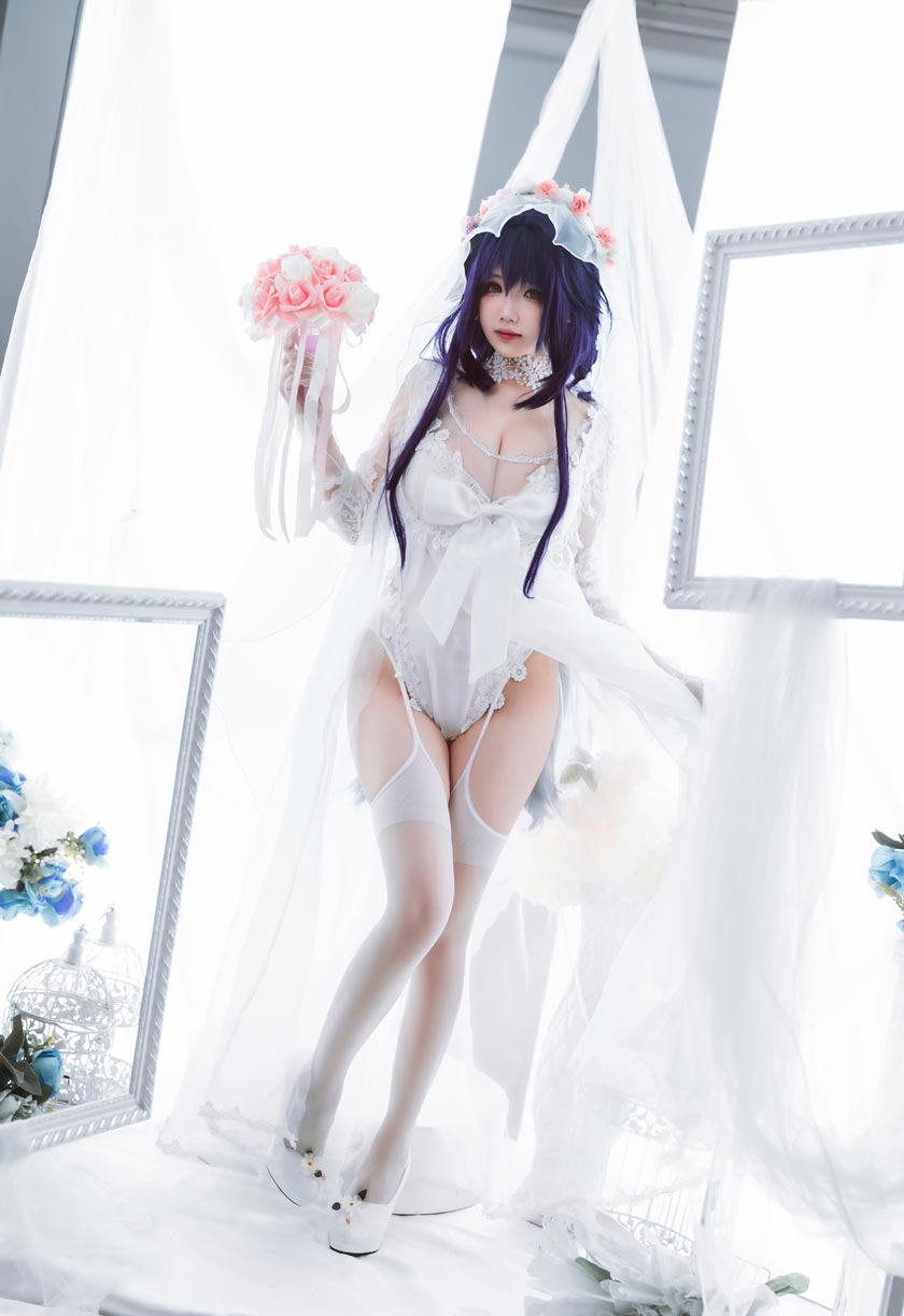 雪晴Astra-新作《碧蓝航线》吾妻花嫁COS美图在线鉴赏