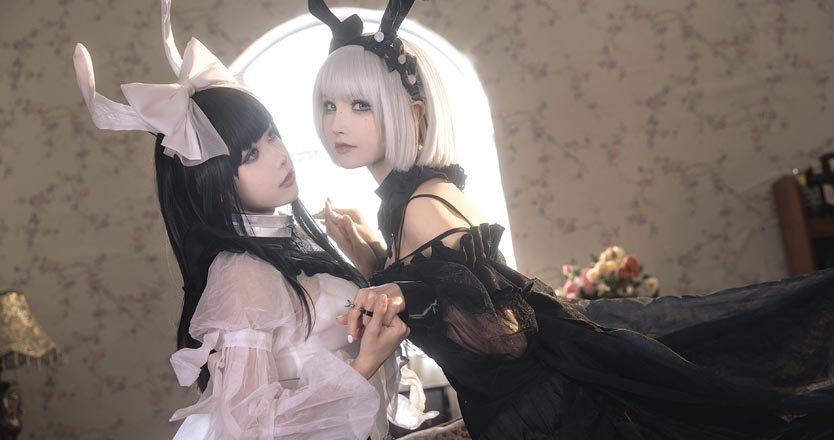 Momoko葵葵COSPLAY黑与白的平行倒映
